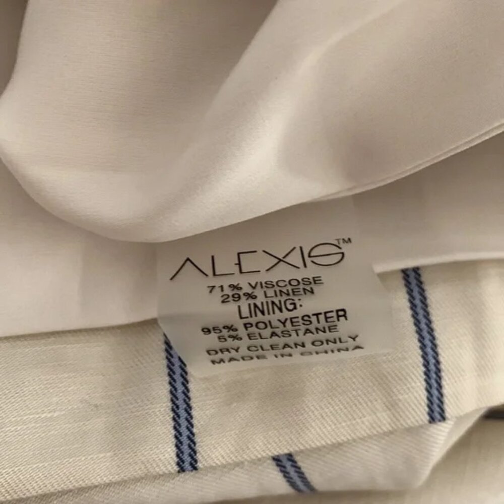 ALEXIS *Dixon* tan blue pinstripe hi waist dress career pants NWT Size  M